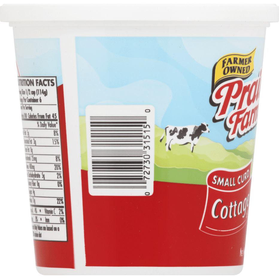 Prairie Farms Cottage Cheese, Small Curd, 4% Milkfat Minimum (24 Oz ...