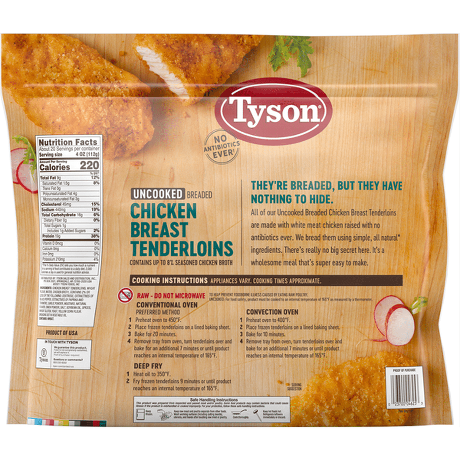 Tyson Chicken Breast Tenderloins, Uncooked, Breaded (5 lb) Delivery or ...