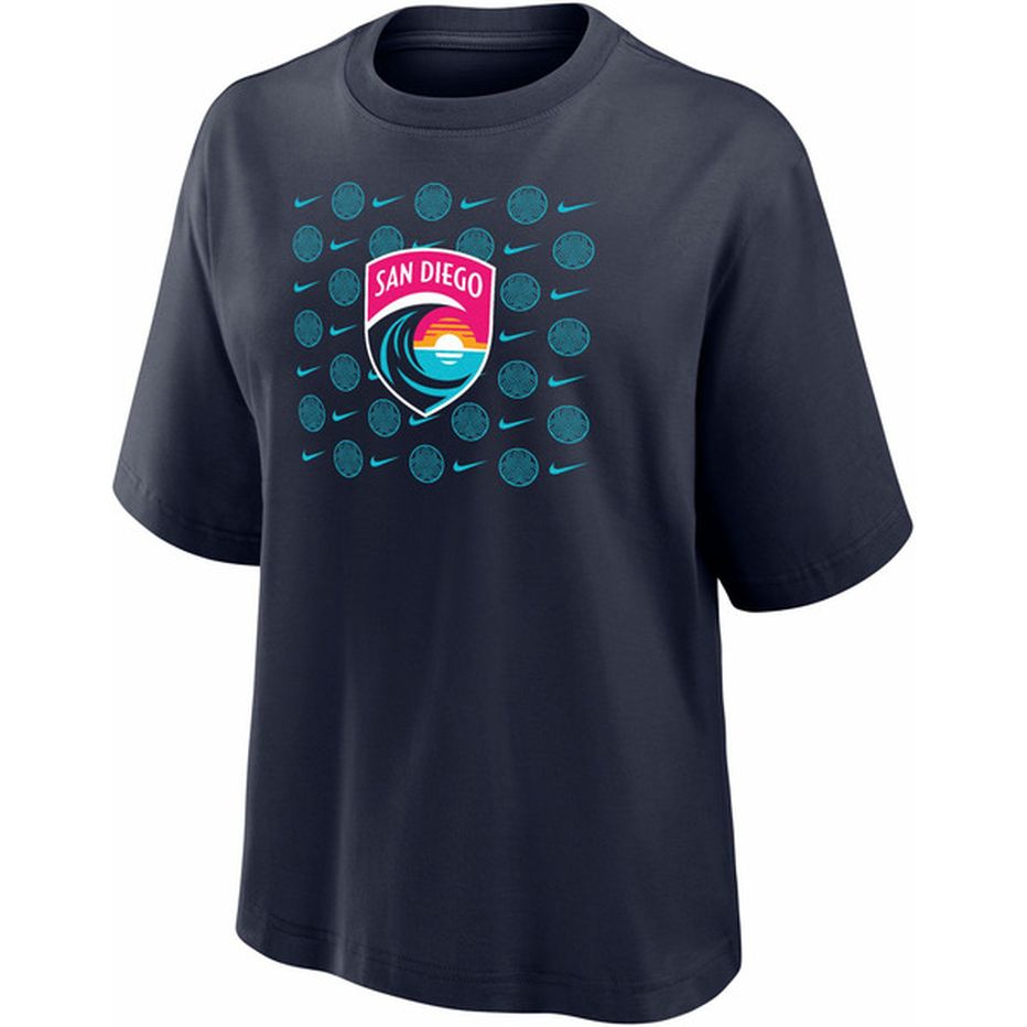 Nike Women's 2024 San Diego Wave Football Club Boxy Logo TriBlend T