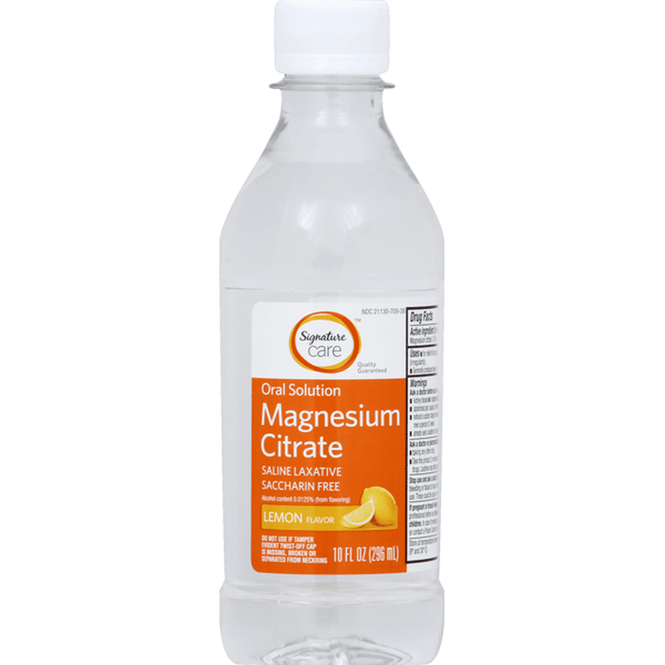 Signature Care Magnesium Citrate, Oral Solution, Lemon Flavor (10 oz ...