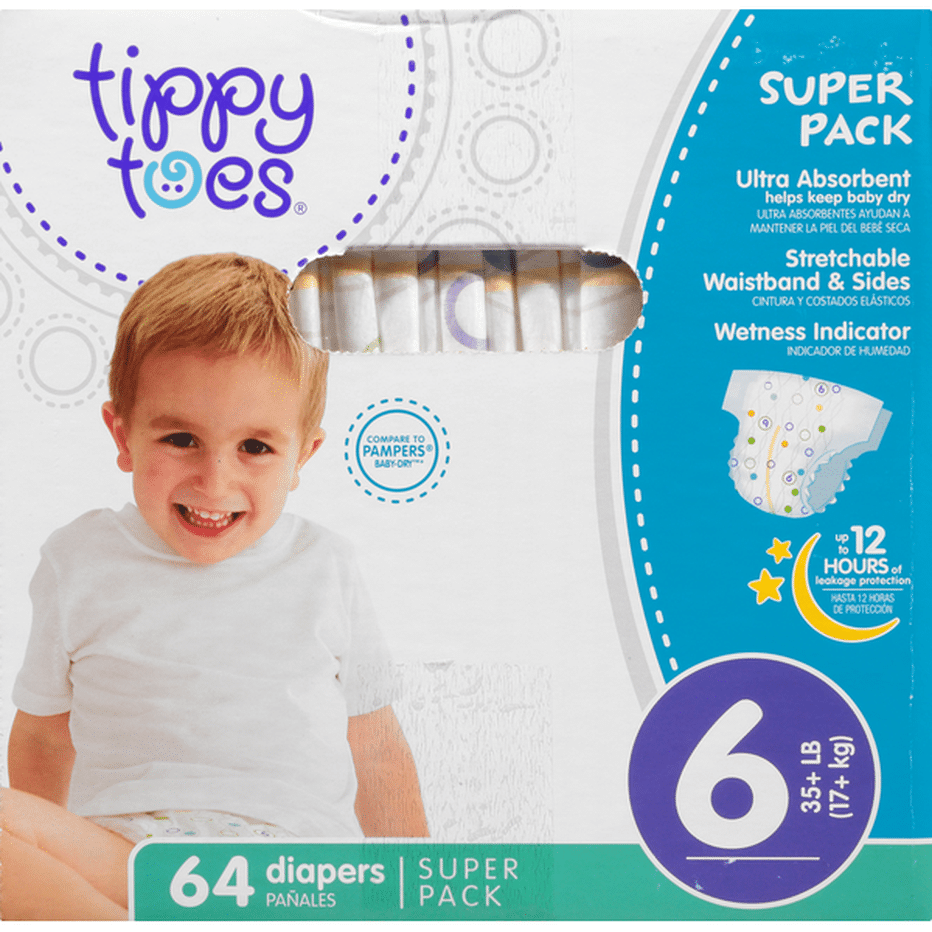 tippy-toes-diapers-6-35-lb-super-pack-64-each-delivery-or-pickup