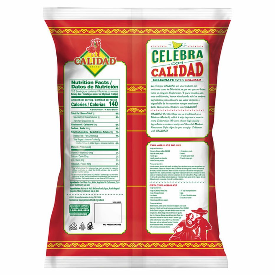 Calidad Mexican Restaurant Style Corn Tortilla Chips (10.5 oz) Delivery ...