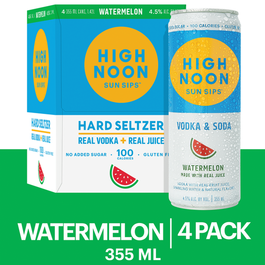 High Noon Watermelon Vodka Hard Seltzer (355 ml) Delivery or Pickup ...