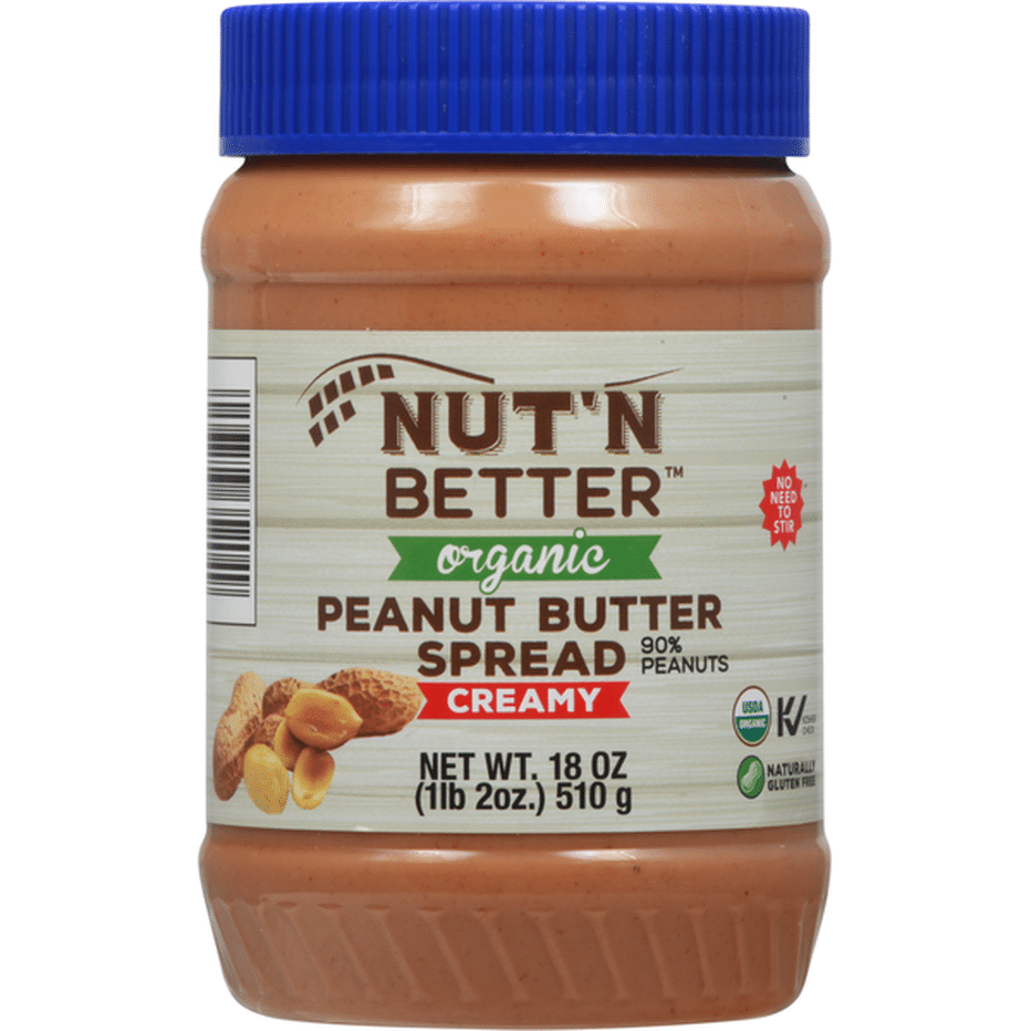 Nut 'n Better Peanut Butter Spread, Organic, Creamy (18 Oz) Delivery Or ...