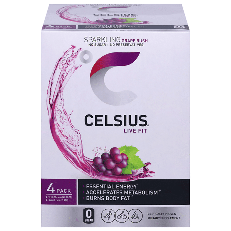 Celsius Sparkling Grape Rush, Energy Drink (12 fl oz) Delivery or ...