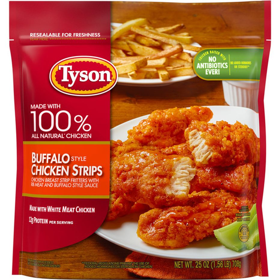 Tyson Fully Cooked Buffalo Style Chicken Strips, Frozen (25 Oz ...