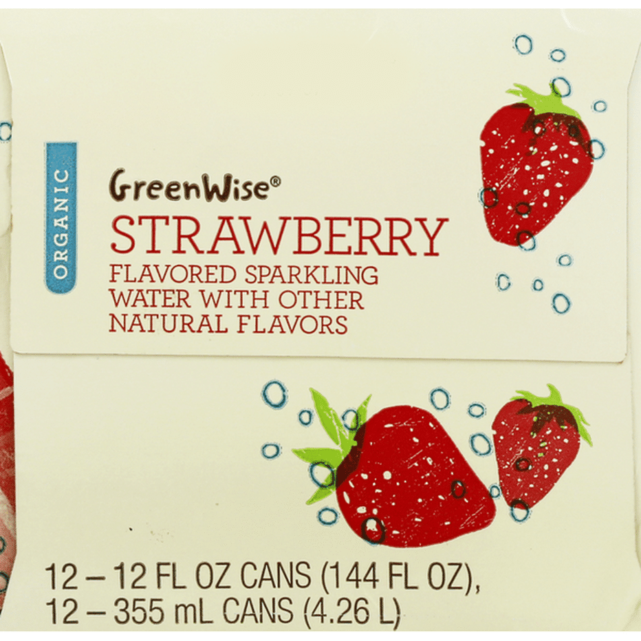 GreenWise Sparkling Water, Organic, Strawberry (12 fl oz) Delivery or Pickup Near Me Instacart