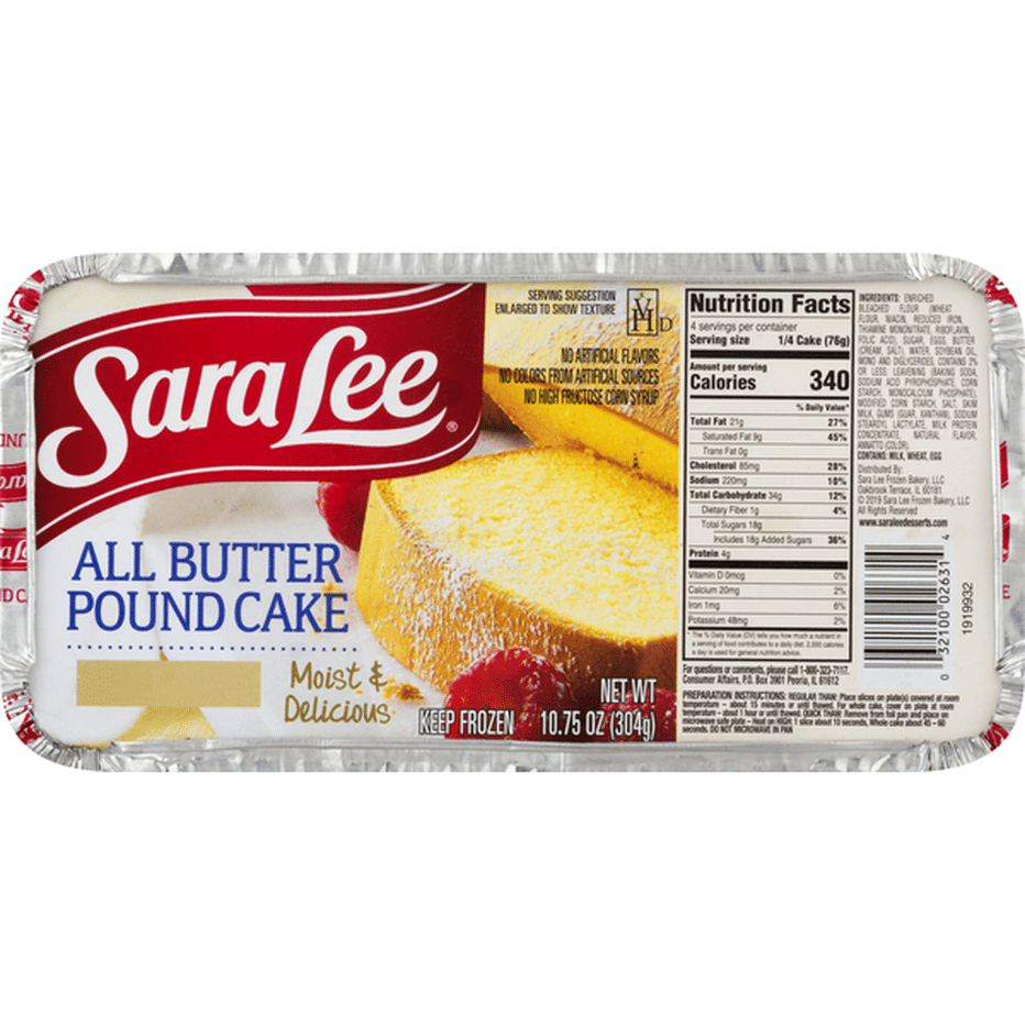 Sara Lee Pound Cake All Butter 1075 Oz Delivery Or Pickup Near Me Instacart 