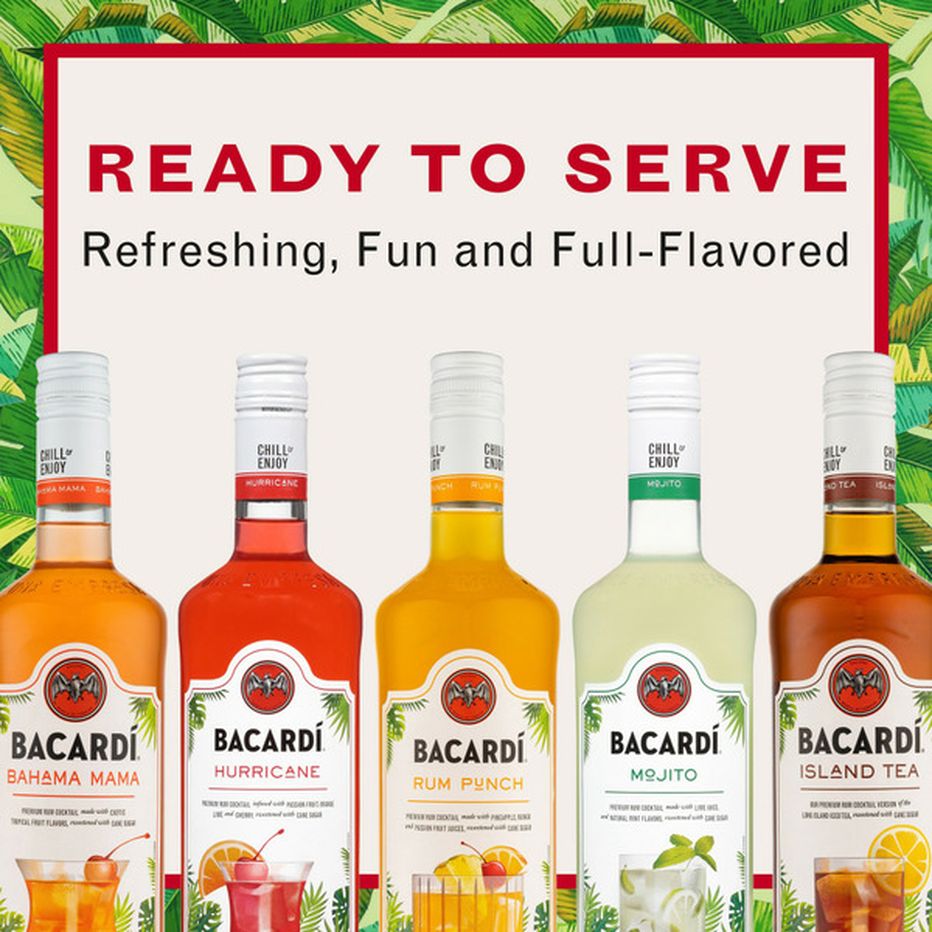 Bacardí® Hurricane Ready to Serve Premium Rum Cocktail, Gluten Free (1.