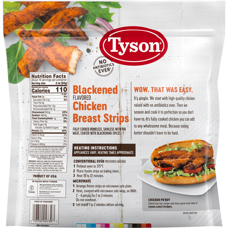 Tyson Chicken Breast Strips, Blackened Flavored (48 Oz) Delivery Or ...