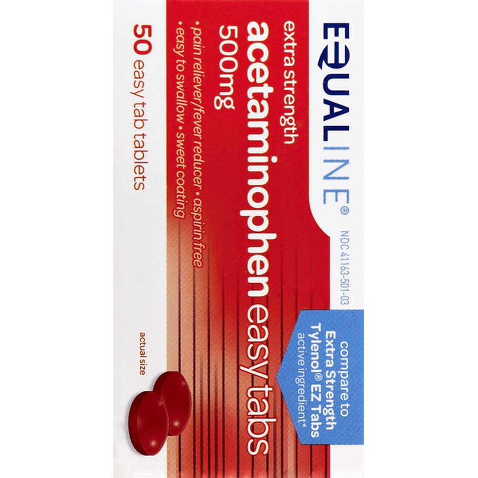 Equaline Acetaminophen Extra Strength 500 Mg Easy Tab Tablets 50