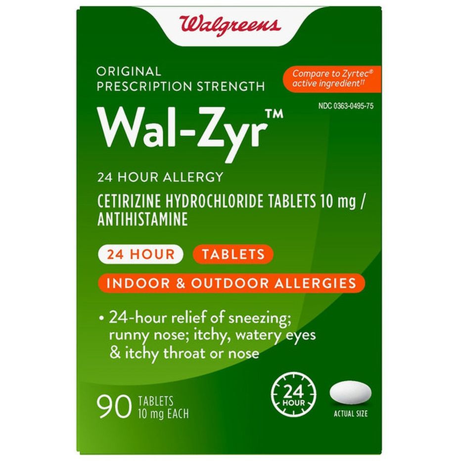 Walgreens Original Prescription Strength Cetirizine Hydrochloride 10 Mg