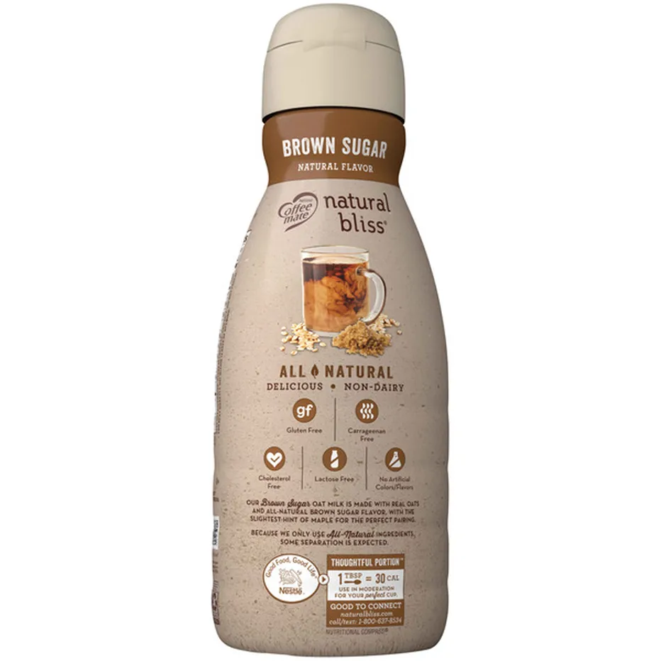 Coffee Mate Natural Bliss Brown Sugar Oat Milk Liquid Creamer 32 Oz Delivery Or Pickup Near Me